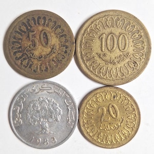 Tunisian 4 Coin Bundle: in good condition.