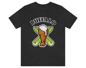 Buffalo Chicken Wing Blue Cheese Celery - Hot Wings - Unisex Jersey Short Sleeve Tee