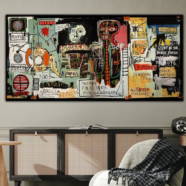 Jean Michel Basquiat Leinwanddruck, Notar Street Art Poster, Urban Graffiti Print, Jean Michel gerahmte Leinwandkunst, fertig zum Aufhängen