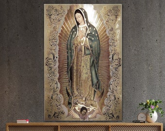 The Virgin Of Guadalupe, Our Lady of Guadalupe Art Canvas, Immaculate Mary Wall Art, Catholic Canvas Art, The Virgin Of Guadalupe Canvas Art