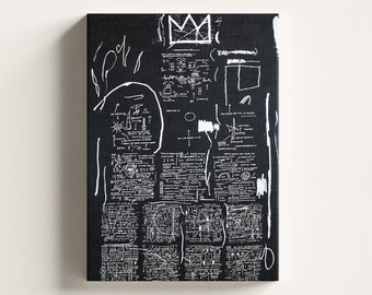 Jean Michel Basquiat's Tuxedo Modern Unique Painting Abstract Canvas Wall Art, Basquiat Print, Street art, Basquiat Canvas Wall Art