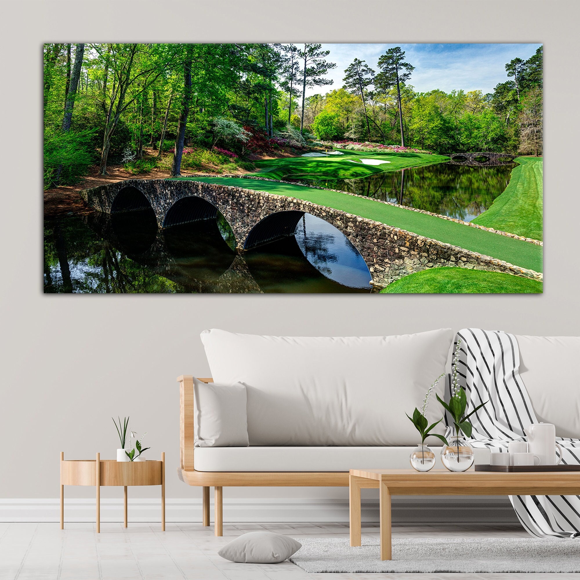 Golf Club Canvas Wall Art, Golf Wall Art, Augusta National Golfing Course Print Amen Corner Golf Gifts Golf Club Decor, Masters Golf