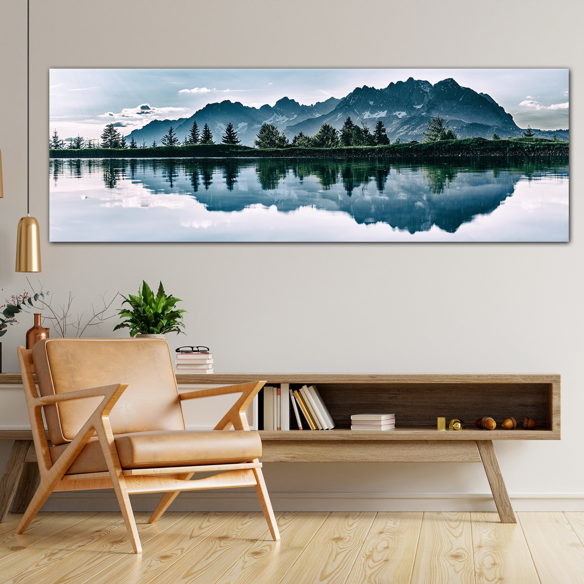 Mountain Lake Canvas Print, Nature Landscape Wall Art - Etsy