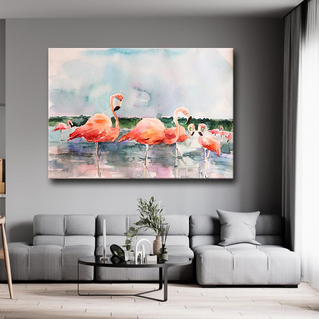 Abstract Pink Flamingo Wall Decor Art