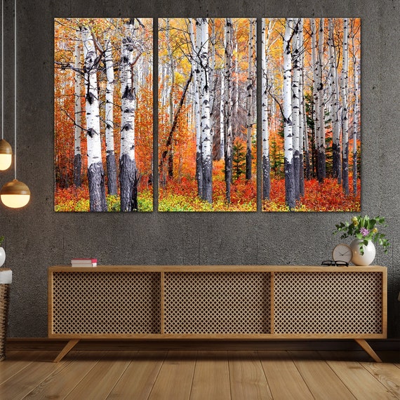 Aspen Tree Wall Art, Aspen Tree Canvas, Aspen Tree Art, Aspen Tree Print, 3 Piece Wall Art, Ready To Hang