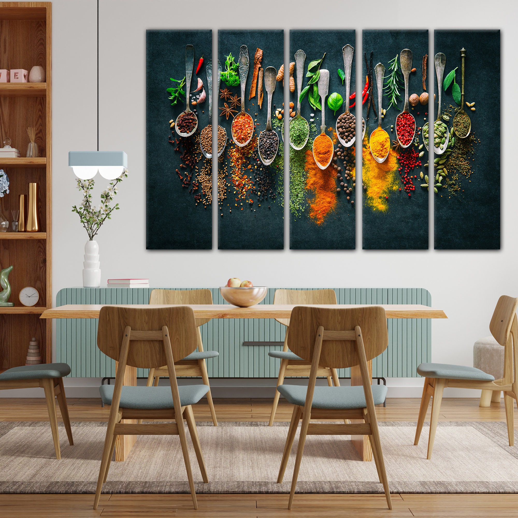 the best art prints to hang in your kitchen Images... Herbs and Spices Kitchen Canvas Art, Ready to Hang - Etsy