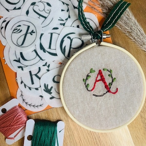 Stick & Stitch Embroidery designs, Personalized embroidery stick and stitch pattern, Monogram Embroidery, Floral Alphabet Embroidery