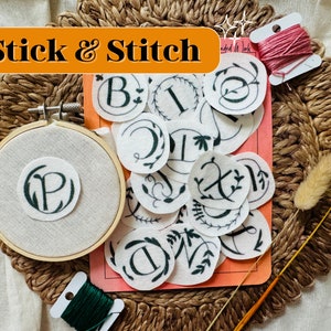 Stick and Stitch embroidery, stick and stitch patterns, water soluble embroidery designs, Alphabet Embroidery, Personalized Stick & Stitch