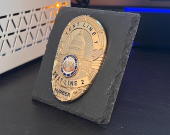Regalo personalizado para oficiales de policía, decoración de escritorio con insignia policial, premios y reconocimientos para las fuerzas del orden, regalos coleccionables para jubilación y homenajes.
