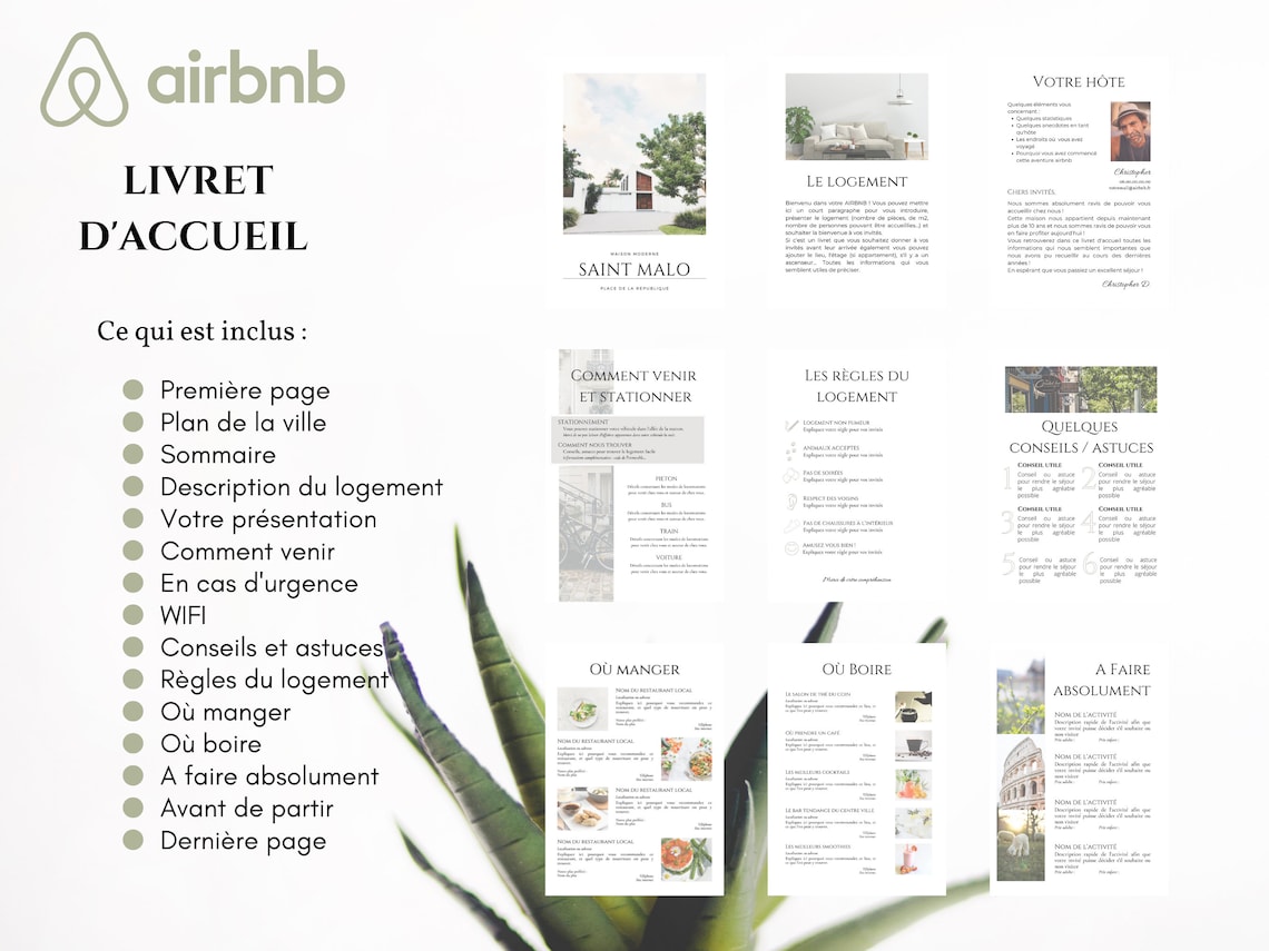 Livret D'accueil AIRBNB | Etsy