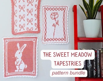 The Sweet Meadow Mosaic Crochet Tapestry BUNDLE - PATTERNS ONLY - Beginner Friendly