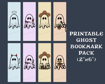 Printable Ghost Bookmark Pack - 2"x6"