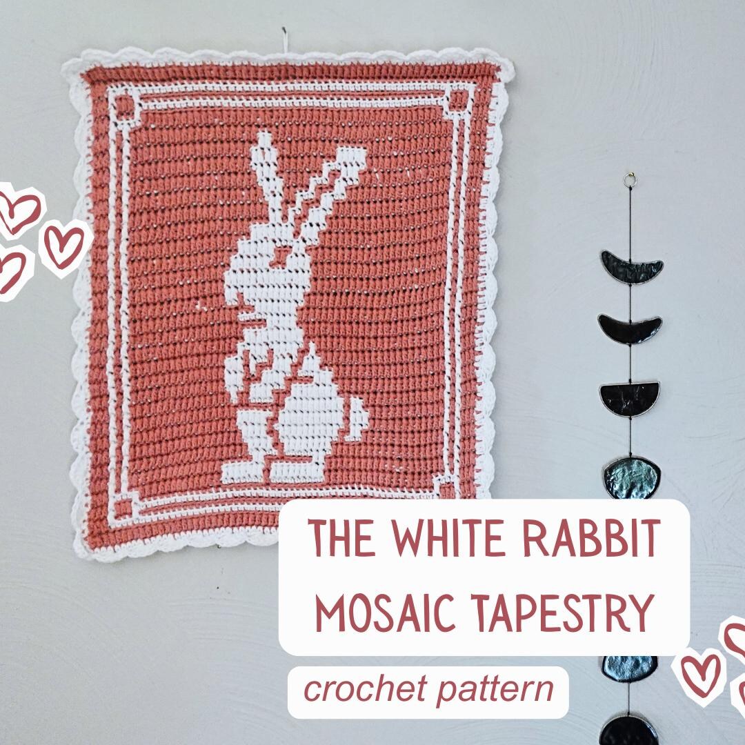 The White Rabbit Mosaic Crochet Tapestry - PATTERN ONLY - Beginner