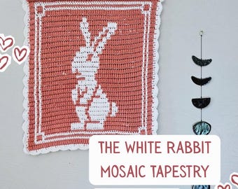 The White Rabbit Mosaic Crochet Tapestry - PATTERN ONLY - Beginner Friendly