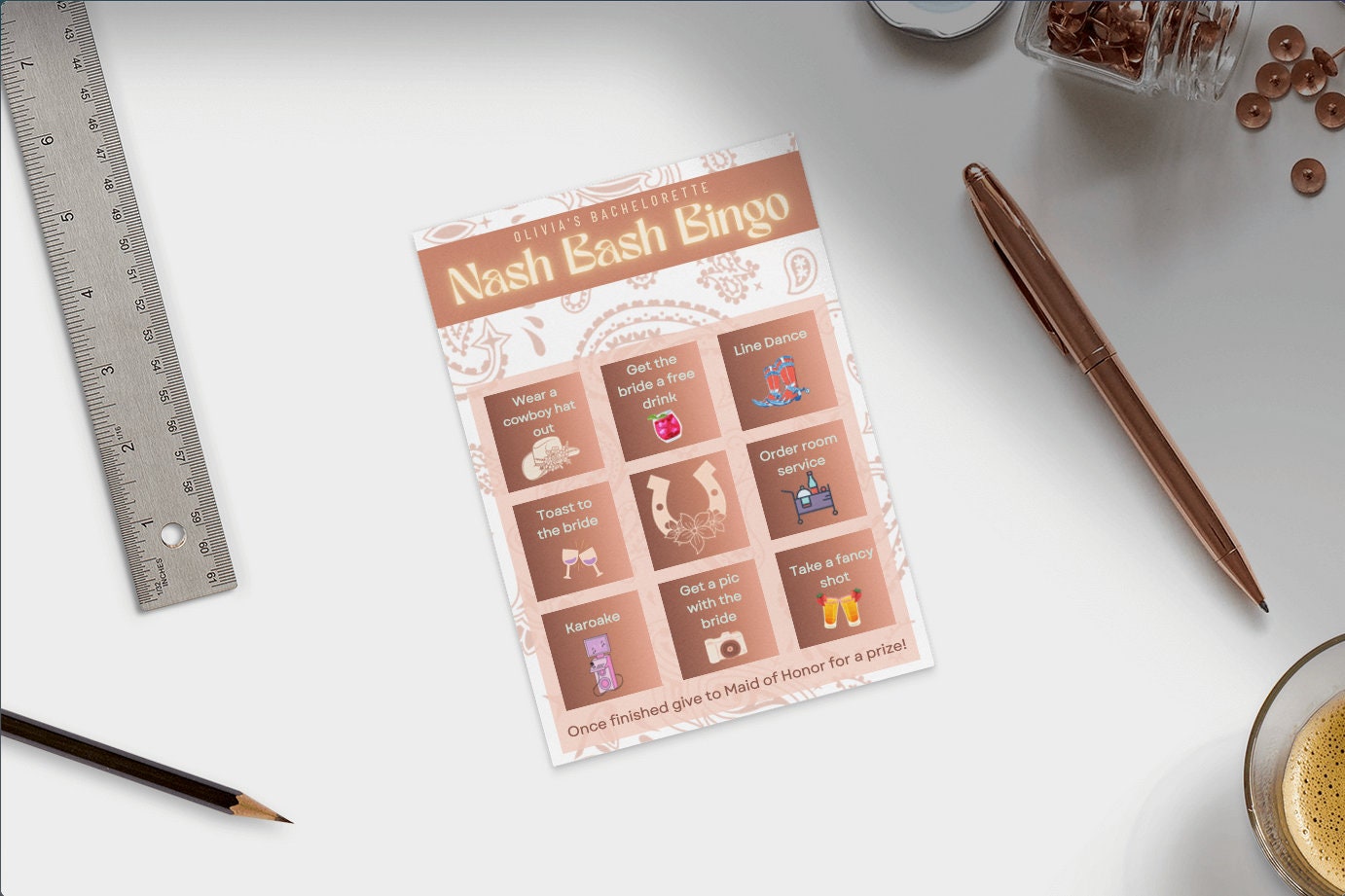 Nashville Bachelorette Bingo Card Etsy 日本