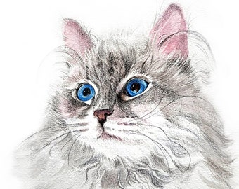 Head-Only, Mini Custom Watercolor Pet Portrait, Dog Portraits from Photos,Dog Portraits From Photos, Pet Painting, Custom Tiny Paintings