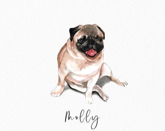 Mini Custom Watercolor Pet Portrait, Dog Portraits from Photos,Dog Portraits From Photos, Pet Painting, Custom Tiny Paintings, Hand Painted