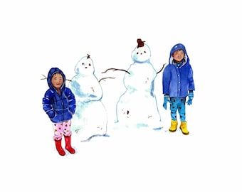 Custom Watercolor Portrait, Family Portrait, Custom Portrait From Photo, Portraits From Photos, Personalized Gifts, Mother's Day Gift,