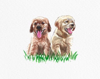 Mini Custom Watercolor Pet Portrait, Dog Portraits from Photos,Dog Portraits From Photos, Pet Painting, Custom Tiny Paintings, Miniature