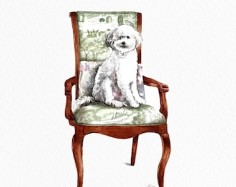Mini Custom Watercolor Pet Portrait, Dog Portraits from Photos,Dog Portraits From Photos, Pet Painting, Custom Tiny Paintings, Hand Painted