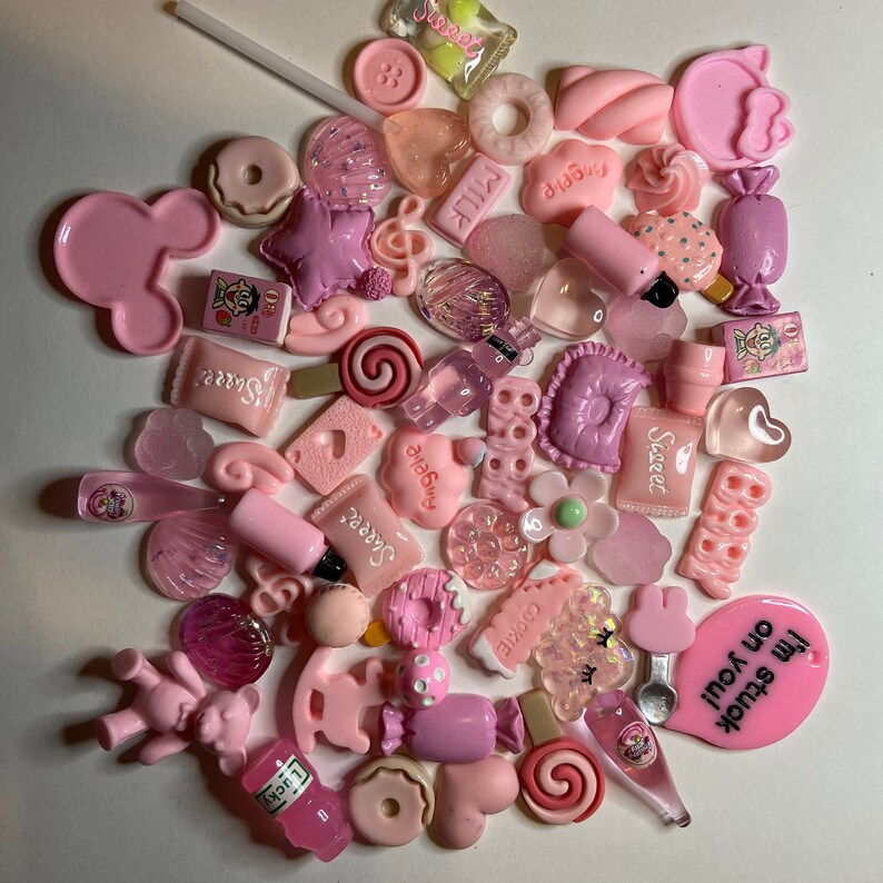 Pink Kawaii Charms Nail Charmsrandom Etsy