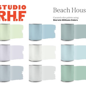 Strandhuiskleuren, Sherwin Williams, interieurontwerp, verfpalet, huisverfstaal, huiskleurenschema