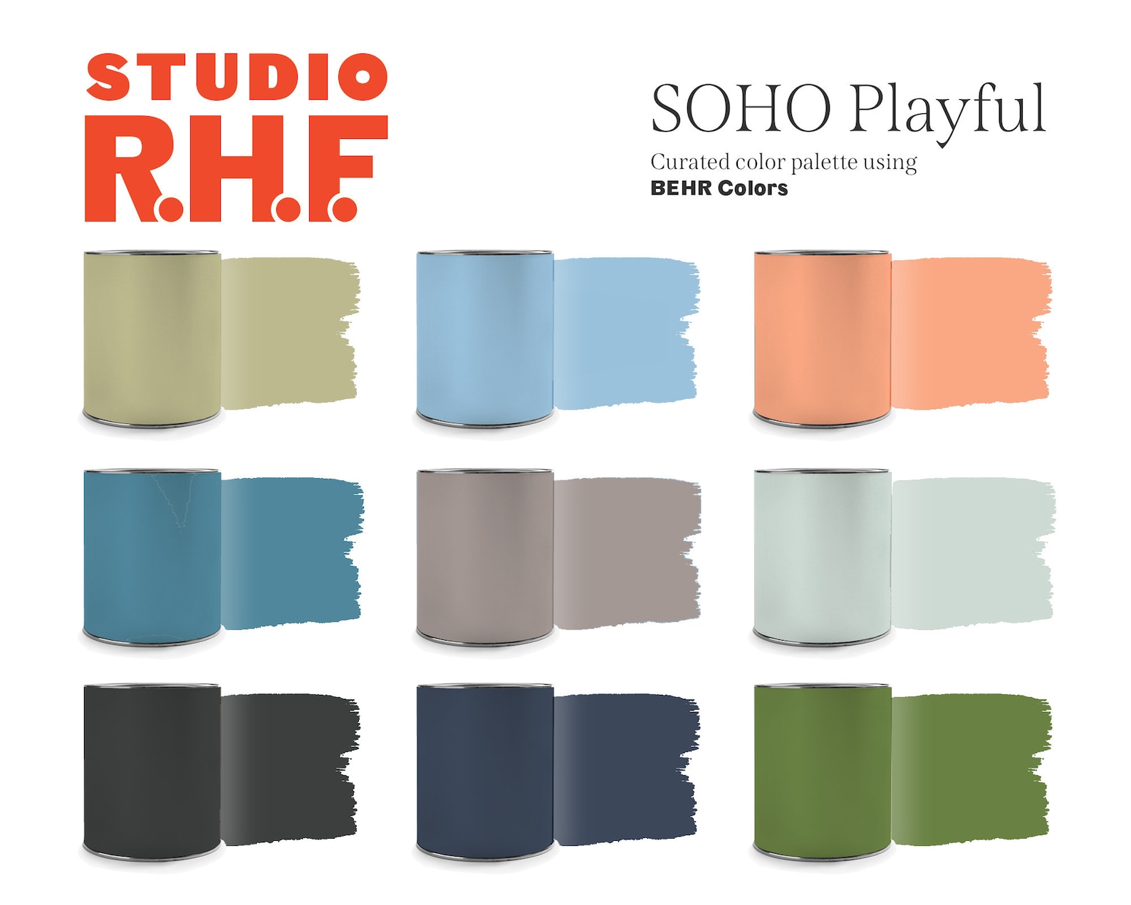 BEHR Interior Paint Color Palette, Boho Palette, SOHO Playful Paint