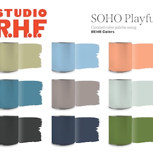 BEHR Interior Paint Color Palette, Boho Palette, SOHO Playful Paint Color Trend, Home Color Scheme