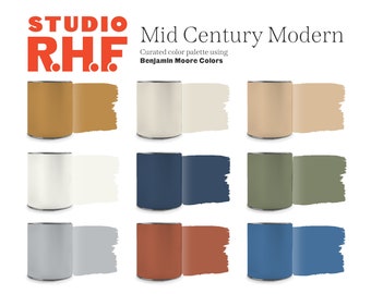 Mid Century Paint, Benjamin Moore Interior Design Paint Colors, Modern Palette, MCM Paint Scheme, Color Scheme