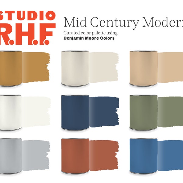 Mid Century Paint Palette Benjamin Moore Etsy