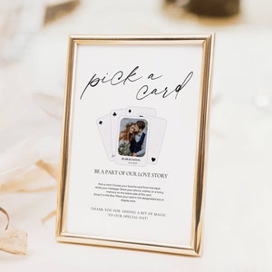 Jeu de cartes comme livre d'or de mariage, choisissez un modèle de signe de livre d'or de mariage de carte, alternative personnalisée de livre d'or, jeu de cartes signe AT14