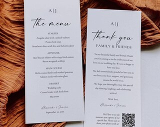 20 Menù Blanko Design Boho – Formato DIN Lungo 21x9,9 Cm – Carta 250g Per Matrimoni Ed Eventi