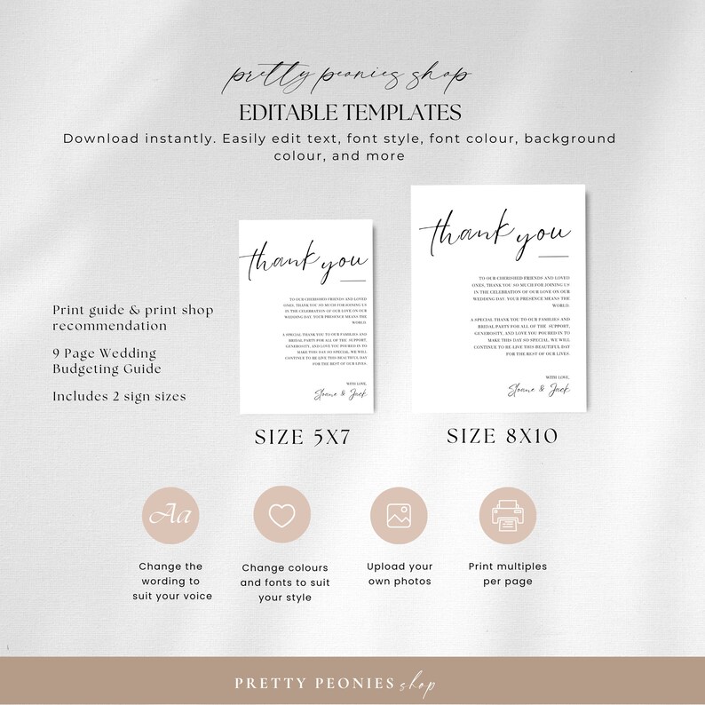 Thank You for Coming to Our Wedding Sign Template, Thank You Friends ...