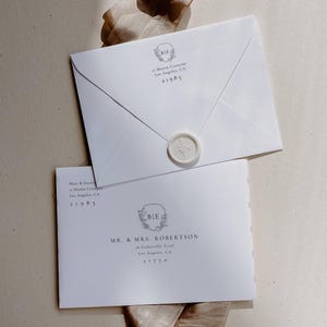 Wedding Envelope Addressing Template, A7 Envelope Address Label Template, Custom Wedding Crest Envelope, Editable  Guest Addressing AT10