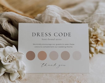 Wedding Attire Canva Template, Guest Dress Code Request Card