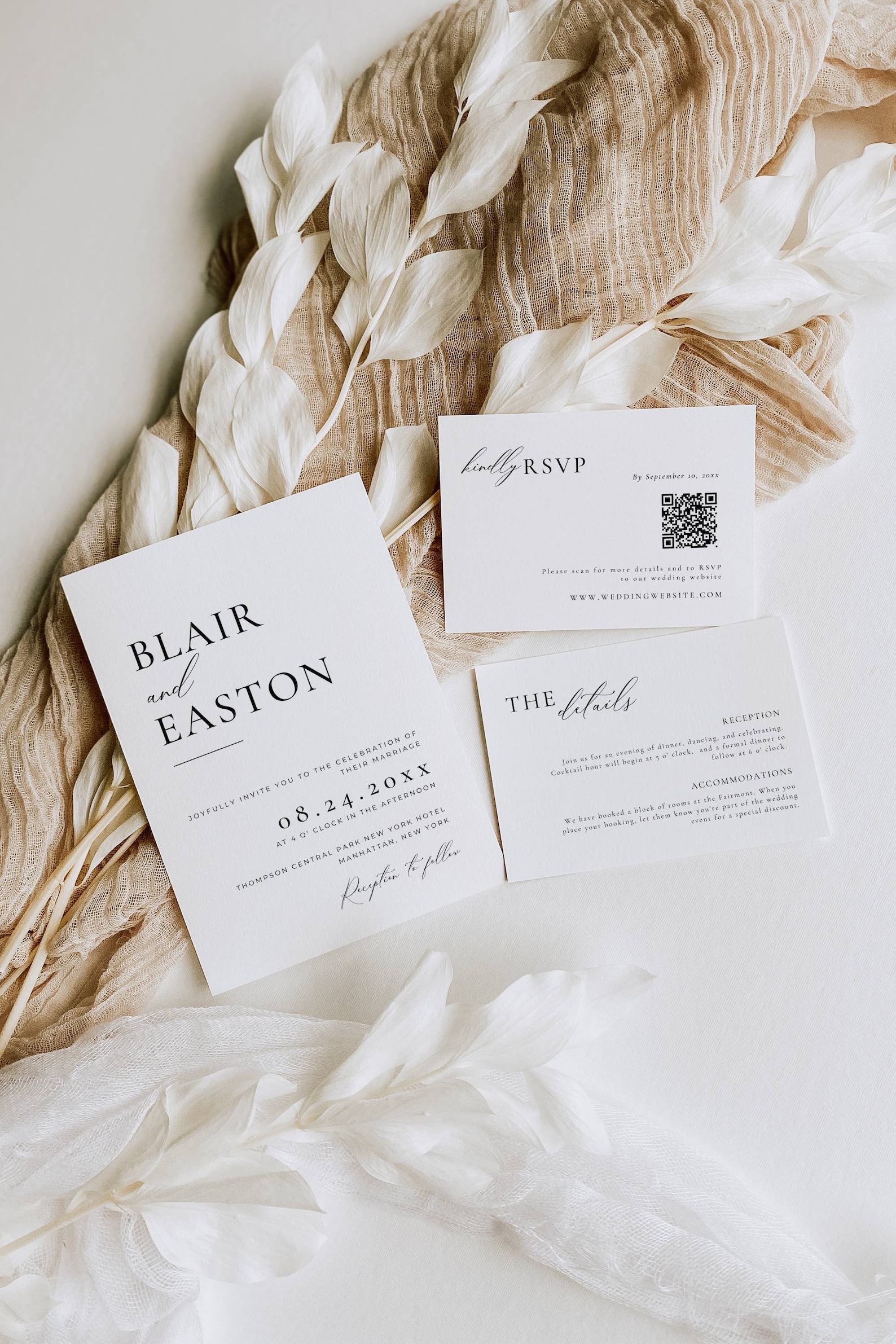 Invite Sign Minimal Wedding Invitation Bundle Canva, Elegant Reception Sign ...