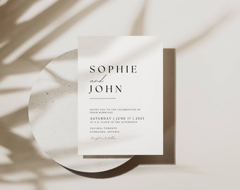 Simple Wedding Reception Invitation Template Download, Modern Wedding Invite Card Printable, Classic Do It Yourself Wedding Invitations AT02