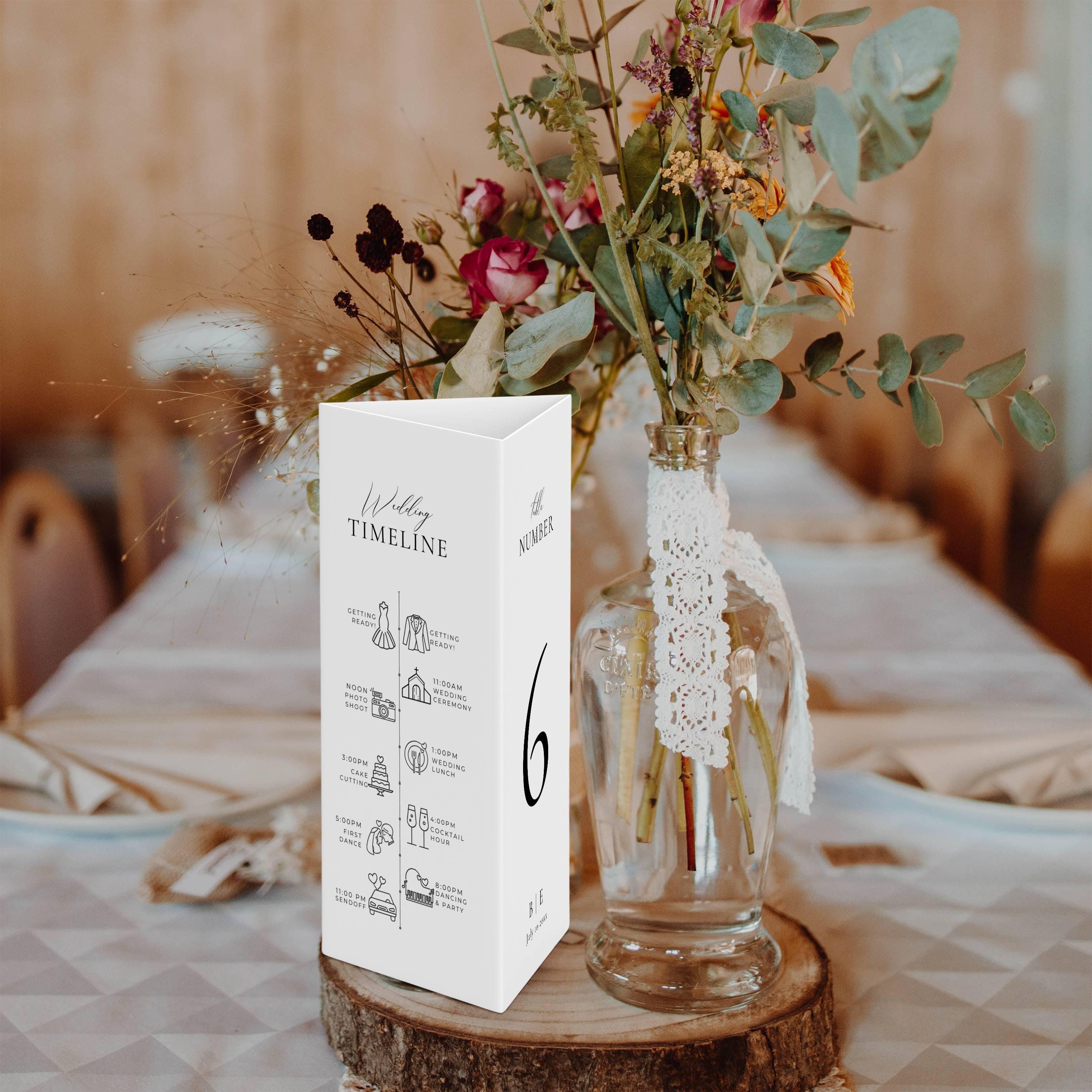 Wedding Trifold Table Number Template, Triangle Table Stand Editable ...