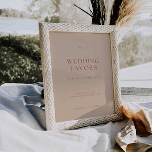 Boho Wedding Favors Sign Template Download, Terracotta Favours Table Sign, Monogram Reception Signage, Please Take One Beige Sign -AT03