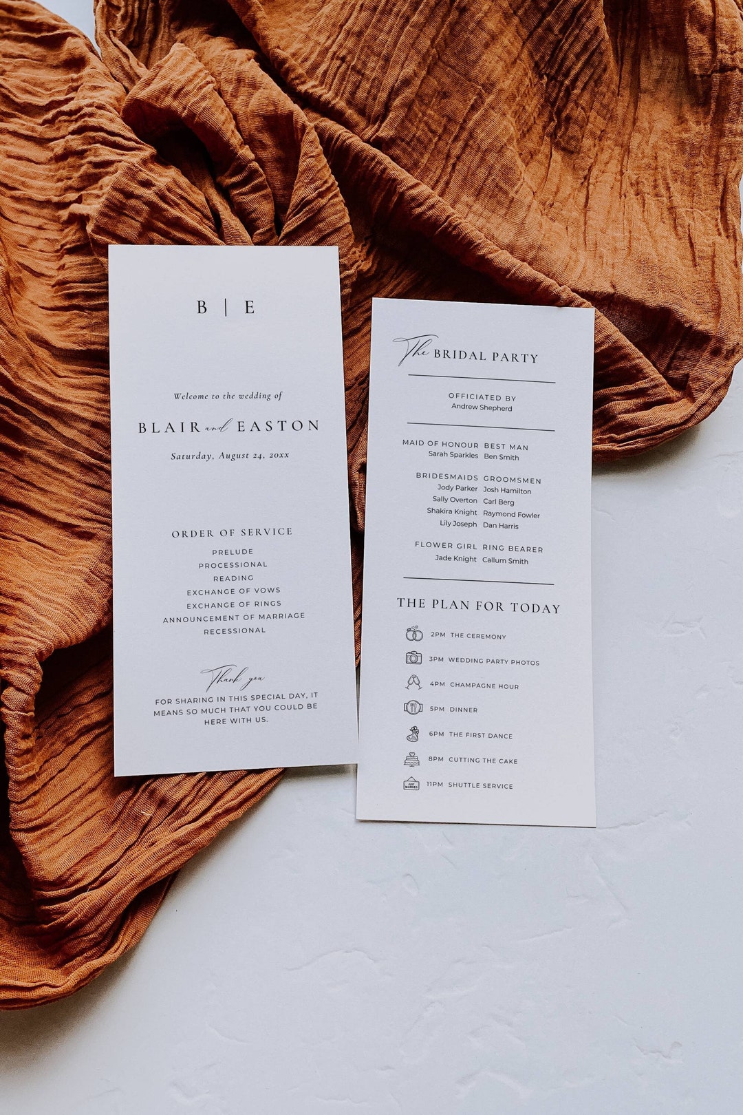 Program Pages Print Order Wedding Programs With Monogram, Printable Wedding Ceremony Program ...