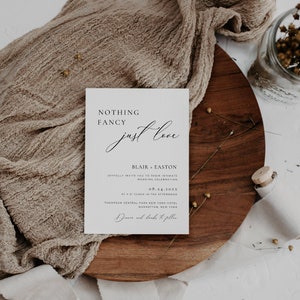 Intimate Wedding Invitation Template, Modern Intimate Ceremony Invite, Micro Wedding Invitation, Nothing Fancy Just Love, Boho Editable AT10 image 5