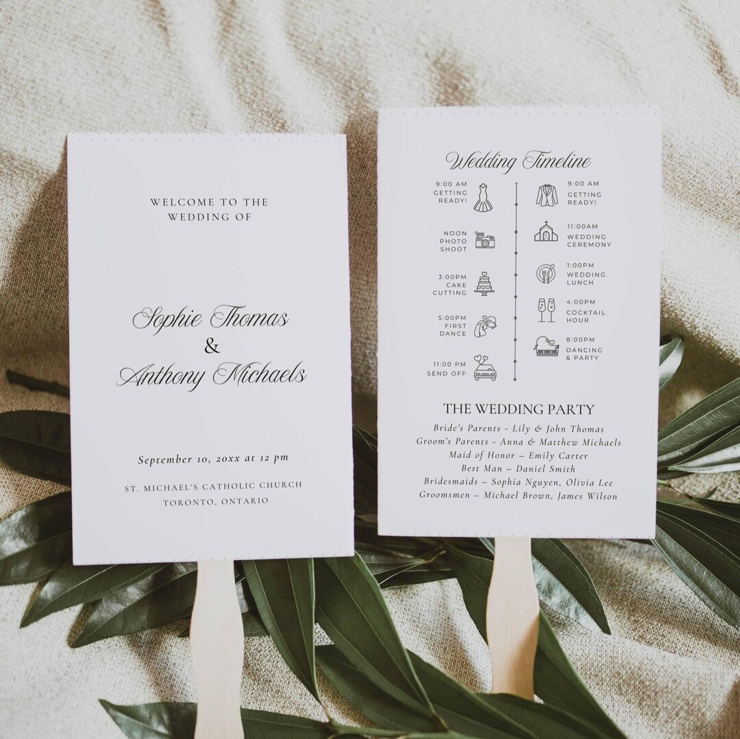 Wedding Program Fan Canva, Infographic Wedding Timeline Template ...