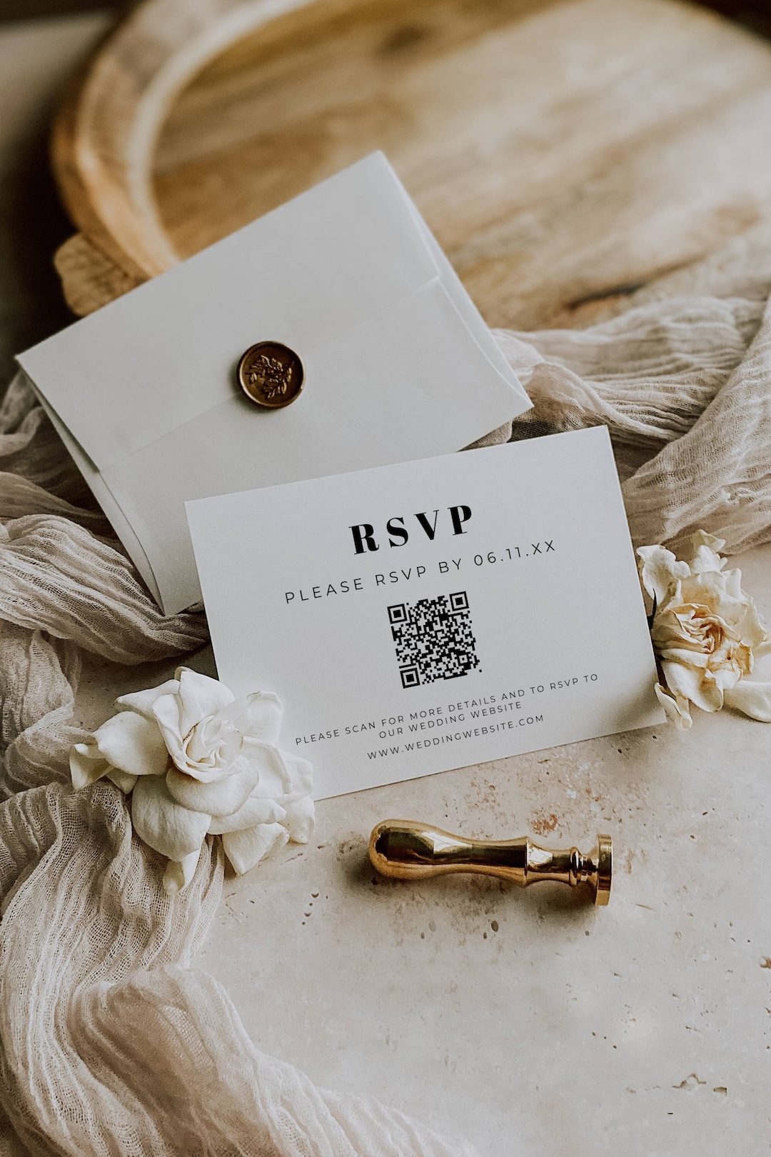 Wedding Rsvp Detail Qr Code Template, Printable Rsvp Enclosure Card ...