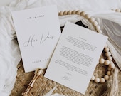Wedding Vow Template For Her, Custom Wedding Vow Book, Modern Her Vow Card, Vow Keepsake Print Booklet, 100% Editable Template Canva AT10