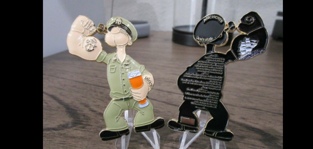 Popeye the Sailor Man Anchors Aweigh Navy Chief USN CPO Etsy
