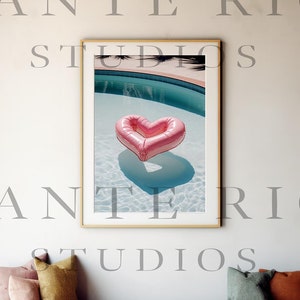 heart pool float wall art girly