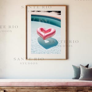 heart pool float wall art girly