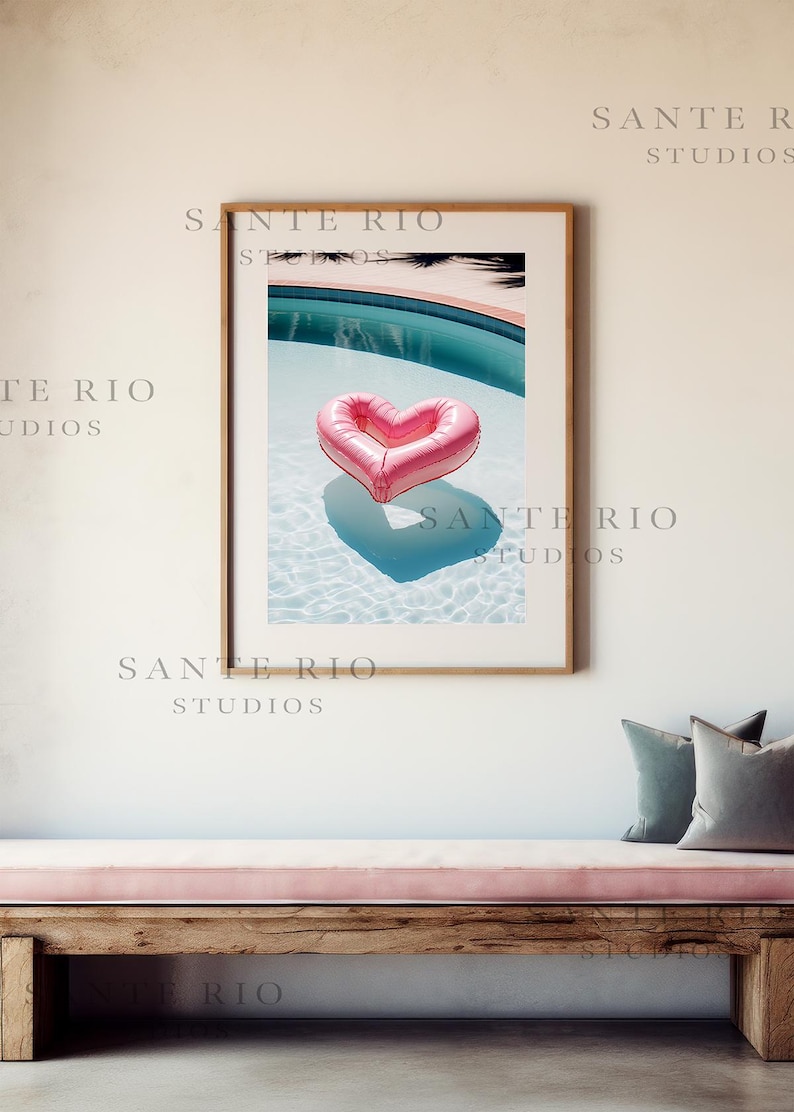 heart pool float wall art girly