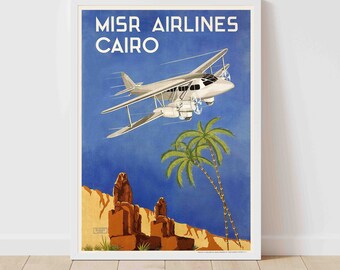 Kairo Ägypten Pyramiden Welt Vintage Reiseposter - gerahmt/ungerahmt