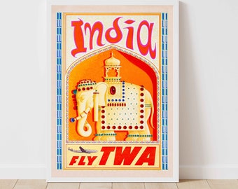 Vintage Travel India Delhi Travel Poster Print - Framed/Unframed